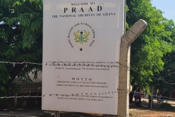Welcome board at PRAAD Accra