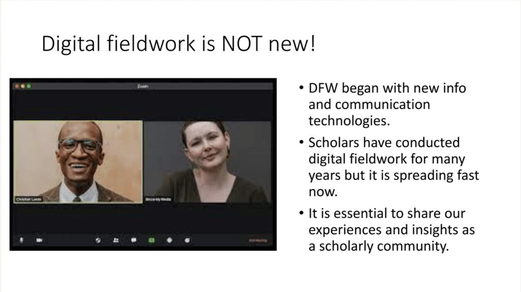 Powerpoint slide on Digital Fieldwork